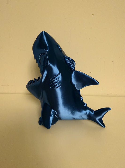 Blue Shark Pencil Pot – Kids Desk Organiser, Pen Holder for Children