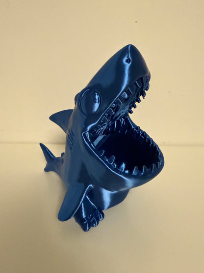 Blue Shark Pencil Pot – Kids Desk Organiser, Pen Holder for Children